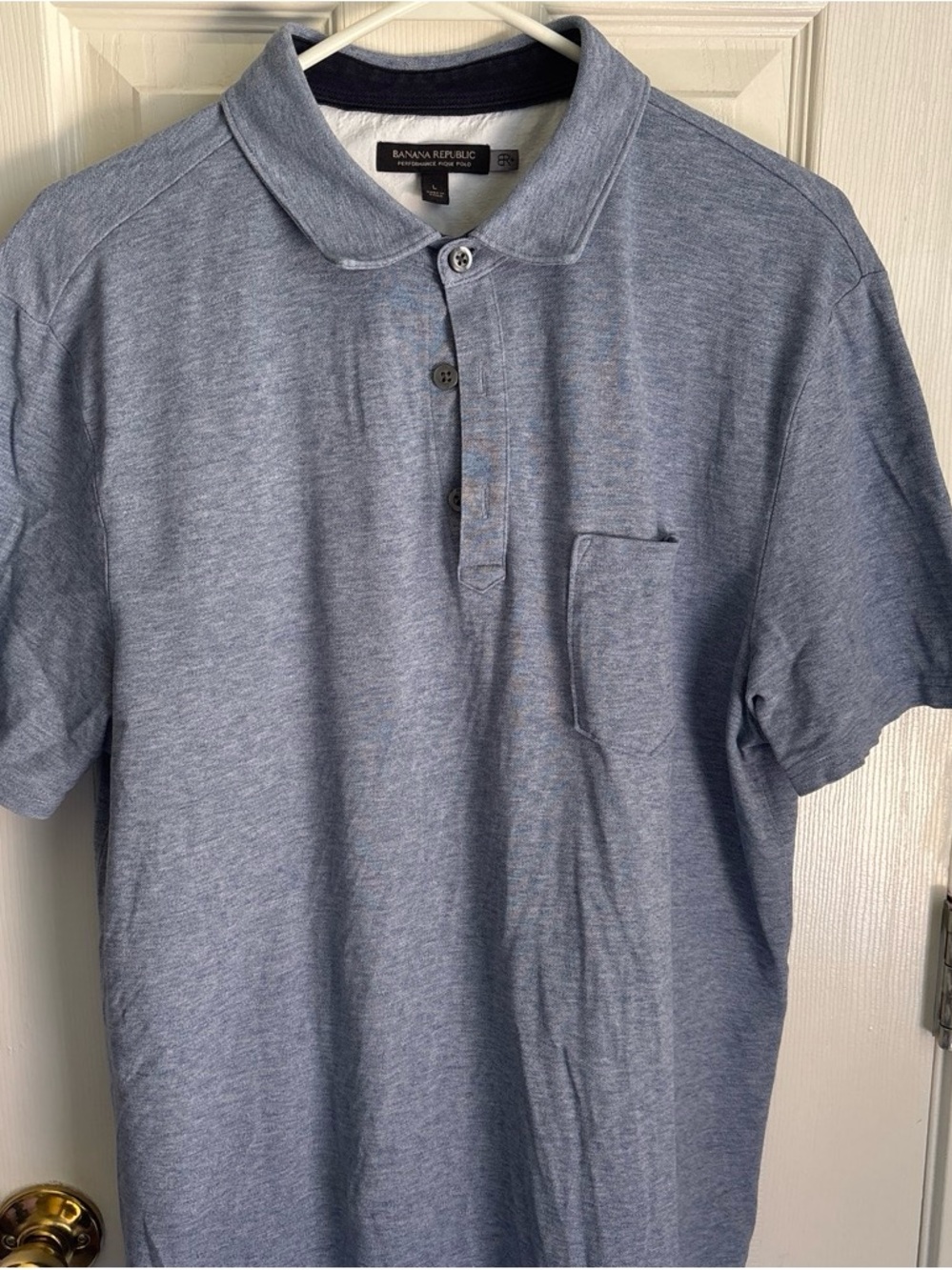 Banana Republic Men’s Light Heather Blue Polo with Pocket